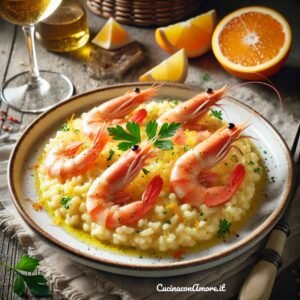 Risotto con Gamberi e Agrumi